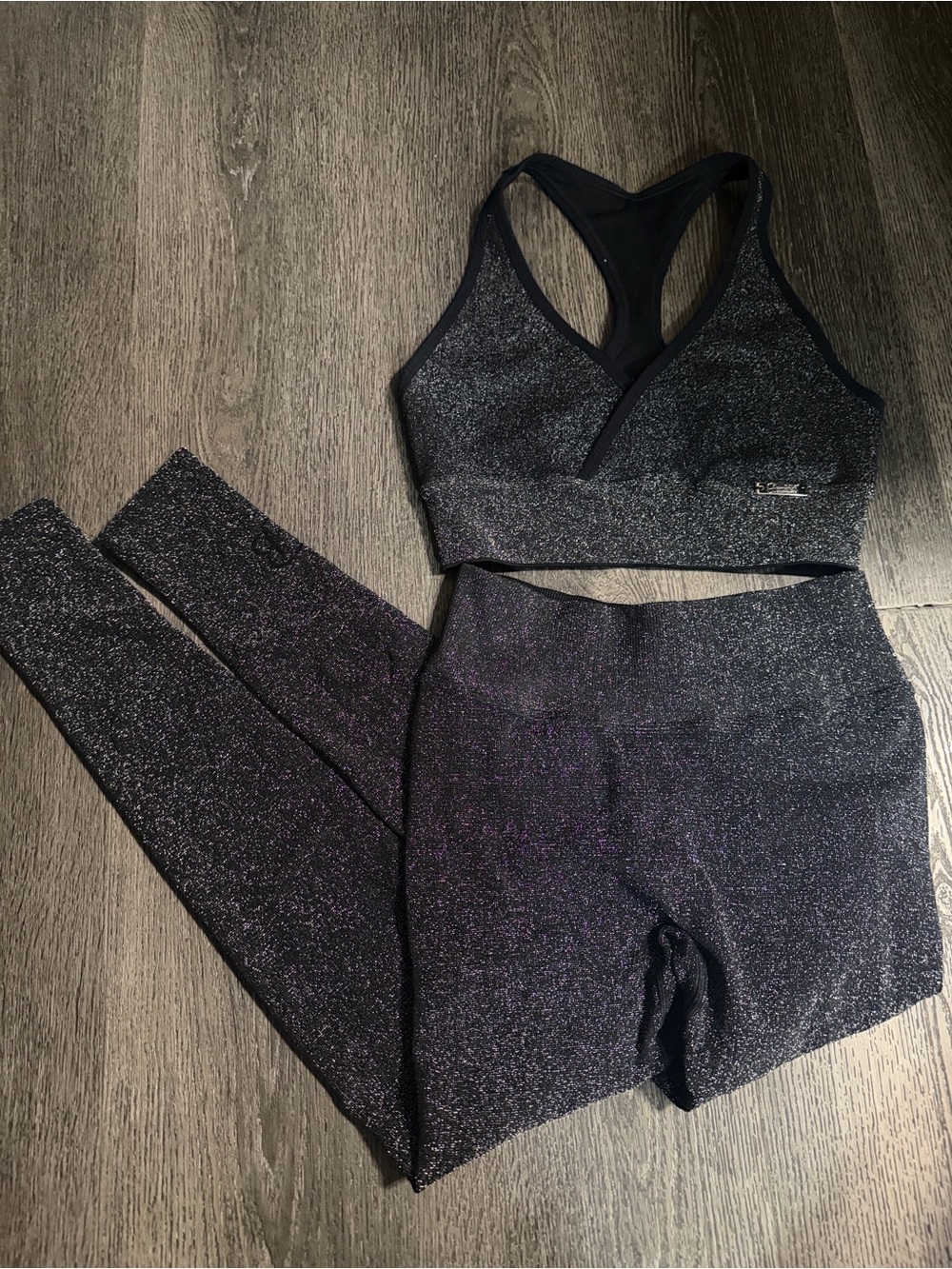 Bombshell sportswear Sparkle Black Activewear Set - Sports Bra & Leggings